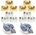 Produktbild: HuaLiSiJi Serviettenringe Gold 12 Stück Universal Serviettenrin, für Weihnachten Thanksgiving Hochzeitsfeier Familienessen (12, Gold+Silber)