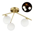 Produktbild: Deckenlampe Deckenleuchte Midcentury Lampe Kugelleuchte gold Milchglas 1,1 kg
