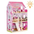 Produktbild: 5903769970032 Drewniany domek dla lalek mebelki oświetlenie LED ECOTOYS ECOTOYS