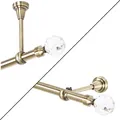 Produktbild: Gardinenstange 200 cm Gold 1-läufig, stabile Vorhangstange mit Kristallkugel, für Wandmontage- oder Deckenbefestigung