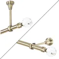 Produktbild: Gardinenstange 200 cm Gold 1-läufig, stabile Vorhangstange mit Kristallkugel, für Wandmontage- oder Deckenbefestigung