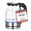 Produktbild: EMERIO Glas Wasserkocher mit 1.7 Liter Volumen | 2200 Watt | blaue LED Innenbeleuchtung | 360° Basis | SIEGER Preis/Leistung Haus & Garten Test | bestes Borosilikatglas | BPA frei | WK-119988.7