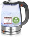 Produktbild: EMERIO Wk - 119988.7 Glas Wasserkocher Mit 1.7 Liter Volume Schwarz Blau 119988