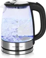 Produktbild: Emerio WK-119988.7 Glas Wasserkocher Silber Schwarz 1,7L 2200W LED BPA Frei