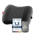 Produktbild: HIKENTURE Aufblasbares Camping/Reise Kissen mit Abziehbarem Kissenbezug, Ergonomisches Kopfkissen, Komfortables Nackenkissen für Reise/Outdoor, Inflatable Travel Neck Pillow(Schwarz)…
