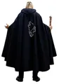 Produktbild: Leonardo Carbone® Unisex Wikinger Umhang Alpha mit Geri & Freki - Mittelalter Kleidung Damen & Herren, Cape Männer, Hobbit Kostüm, LARP-Kleidung, Wikinger, Cosplay Herren, Halloween, Karneval Schwarz