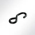 Produktbild: LYSEL® S-Haken einseitig geschlossen mit schwar, (B) 25mm in schwarz (1 Stück) 500kg