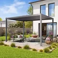 Produktbild: PRIMEYARD  3x4m Pergola in Perlgrau; mit Lamellendach in Perlgrau - (400107)