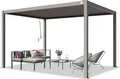 Produktbild: PRIMEYARD Pergola 3x4 m Aluminium-Pfosten mit Lamellendach aus Stahl graue Terrassenüberdachung