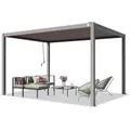 Produktbild: Primeyard Pergola 3x4 M Aluminium-pfosten Mit Lamellendach Aus Stahl Graue Terrassenüberdachung