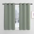 Produktbild: NICETOWN Kurze Blickdichte Vorhänge mit Ösen Scheibengardinen Kinderzimmer H120 x B107 cm Salbeigrün, Küchengardinen Modern Vorhang Verdunklungsvorhänge Bistro Gardine