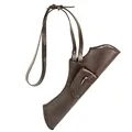 Produktbild: elToro PRIME Seitenköcher BELT – Leder Schulterköcher mit Tasche – dunkelbraun – verstellbarer Tragegurt, leise Webfelleinlage – für Recurvebogen und Langbogen