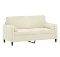 Produktbild: vidaXL Sofa 2-Sitzer-Sofa mit Zierkissen Creme 120 cm Samt