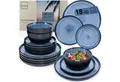 Produktbild: SÄNGER Tafelservice Aruba Geschirrset (18-tlg), 6 Personen, Steingut, blau mit schwarzem Rand, Handmade, Erweiterbar, VALUE COLLECTION
