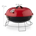 Produktbild: relaxdays 10026553 Kugelgrill tragbar Campinggrill Grill - rot/schwarz