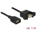 Produktbild: DELOCK 85460 - Einbau-Kabel USB 2.0 A Buchse > USB 2.0 A Buchse, 1 m