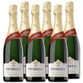 Produktbild: Henkell Sekt Halbtrocken (6 x 0,75 l) - Angenehm milder Sektgenuss, feinperlig, fruchtig, frisch, Cuvée aus klassischen Rebsorten wie Chardonnay, VEGAN