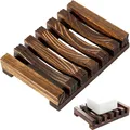 Produktbild: Holz Seifenschale Bambus Handarbeit Dusch Seifenhalter Bad Waschbecken 11,5x8cm