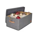 Produktbild: LOVE IT STORE IT Premium Aufbewahrungsbox für Weihnachtskugeln - Box für Christbaumschmuck aus Stoff - 30 Fächer, Tray komplett herausnehmbar - Grau - 58x36x25 cm