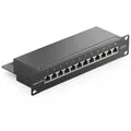 Produktbild: deleyCON CAT6 Patchpanel 12 Port Netzwerk LAN Verteilerfeld 10 Zoll Rackeinbau