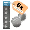 Produktbild: ABSINA CR1620 3V Lithium Knopfzellen 5er Pack - CR 1620 Knopfbatterien