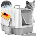 Produktbild: CROPLAS Katzenklo mit Deckel und Aktivkohlefilter, inklusive Katzenklo Matte und Katzenklo Schaufel – Katzentoilette mit Deckel, XXL, geschlossen – Katzenklo zu mit Filter für saubere Katzen, weiß