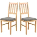 Produktbild: LeafDesign Esszimmerstühle Holz - Stuhl Buche Massiv - Stühle Esszimmer 2er Set - Holzstuhl - Esstischstühle - Küchenstühle 2e Set 2x BOS 4, g... - Hellgrau