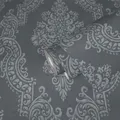 Produktbild: Vliestapete Barock Ornamente Damast Anthrazit Silber Metallic 39765-7 (2,85€/1qm