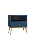 Produktbild: MARINE Nachttisch 06  Marineblau Matte, kleiner Nachttisch mit Schublade