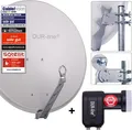 Produktbild: DUR-line Select 75/80cm Komplettanlage hellgrau + Twin LNB