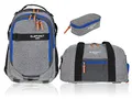 Produktbild: Elephant 3 Teile Set Schulrucksack Hero Signature Rucksack + Sporttasche + Mäppchen 12609 (Two Tone Grey-Blue (grau-blau))
