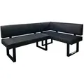 Produktbild: Mid.you Eckbank, Anthrazit, Schwarz, Metall, Textil, 3-Sitzer, L-Form, links montierbar, 181.5x125 cm, mit Rückenlehne, Esszimmer, Bänke, Eckbänke