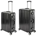 Produktbild: Travelhouse London - 2er Reisekoffer Set M+L - Polycarbonat Hartschale Schwarz - Schwarz/Silber/Grau/Grün/Gold/Rot
