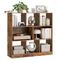 Produktbild: VASAGLE Bücherregal, Regal, Würfelregal, Standregal, 8 offene Fächer, horizontal, vertikal oder kopfüber verwendbar, 30 x 97,5 x 100 cm, für Wohnzimmer, Arbeitszimmer, Büro, vintagebraun LBC52BX