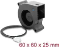 Produktbild: Delock Radiallüfter / Lüftergebläse 12 V DC 60 x 60 x 25 mm mit 3-Pin Lüfteranschluss, schwarz (67492)