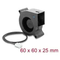 Produktbild: Delock Radiallüfter / Lüftergebläse 12 V DC 60 x 60 x 25 mm mit 3-Pin Lüfteranschluss, schwarz (60 mm) (67492)