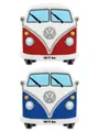 Produktbild: VW Collection by BRISA Magnet Volkswagen Kühlschrankmagnet im T1 Bulli Bus Design im 2er Set (2 Magnete 1x Rot/Weiß & 1x Blau/Weiß)