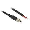 Produktbild: Delock Stromkabel DC jack 5.5 mm x 9.5 mm (ID: 2.5 mm) (M) bis ohne Stecker (0.95 m) (89908)