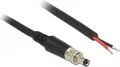 Produktbild: Delock Stromversorgungskabel DC 5,5 x 2,5 x 9,5 mm verschraubbar zu offenen Kabelenden 95 cm (89908)