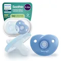Produktbild: Philips Avent Soothie Schnuller, kiefergerecht geformter Schnuller für Neugeborene, 0–6 Monate, einteiliges Design, flexibler Sauger aus Silikon reduziert Druck, BPA-frei, 2 Pack, blau, SCF099/26