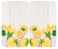 Produktbild: 2er Set Herdabdeckplatte Glasschneideplatte Glas Schneidebrett ✅52x30cm ✅WENKO