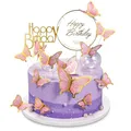 Produktbild: 22 Stück Tortendeko Geburtstag,Schmetterlinge Deko Torte,Kuchen Deko,Cake Topper Geburtstag,Tortendeko Mädchen,Torten Deko,für Hochzeit,Party,Essen Dekoration (Rosa)