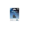 Produktbild: MediaRange - Flash-Speicherkarte (microSDXC-an-SD-Adapter inbegriffen) - 64GB - Class 10 - microSDXC - Schwarz (MR955)