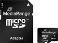 Produktbild: MEDIARANGE Flash-Speicherkarte microSDXC-an-SD-Adapter inbegriffen 64 GB Class 10 microSDXC Schwarz (MR955)