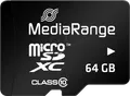 Produktbild: MR 955 - MicroSDXC-Speicherkarte 64GB, MediaRange Class 10, mit Adapter