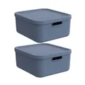 Produktbild: Rotho Albula light 2er-Set Aufbewahrungsbox 20l mit Deckel (Blau)