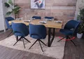 Produktbild: 6er-Set Esszimmerstuhl MCW-N72, Polster-Küchenstuhl, drehbar Auto-Return, Stoff/Textil (420g/m²) blau
