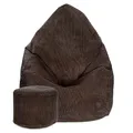Produktbild: DreamRoots Sitzsack Cord Erwachsener Sitzsäcke Jugendlicher Teenager 80x80x120cm - Sitzsack mit Füllung, Hocker, Lehne und Bezug - Bean Bag Chair - Sitzkissen Boden