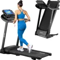 Produktbild: Gymtek® Laufband für Zuhause, Walking Pad, Treadmill - bis 130 kg, 14 km/h - Klappbar, 15 Trainingsprogramme, LCD-Display - Fitness, Home Gym