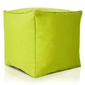 Produktbild: Green Bean Sitzsack-Hocker 40x40x40cm mit EPS-Perlen Füllung - Fußhocker Fußkissen Sitz-Pouf für Sitzsäcke - Bodenkissen für Kinder und Erwachsene - Fußablage Sitzkissen Sitzhocker Hellgrün